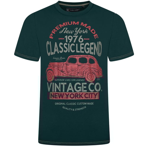 KAM Classic Legends Print T-Shirt Dark Sea